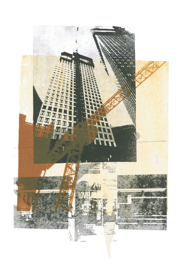 Looking up at building towers